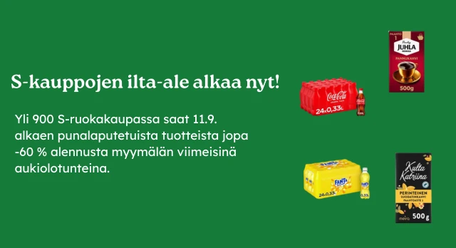s-market ilta-ale aika opas