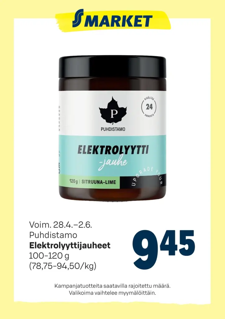 S-market Elektrolyyttijauheet 28.4-2.6.2026