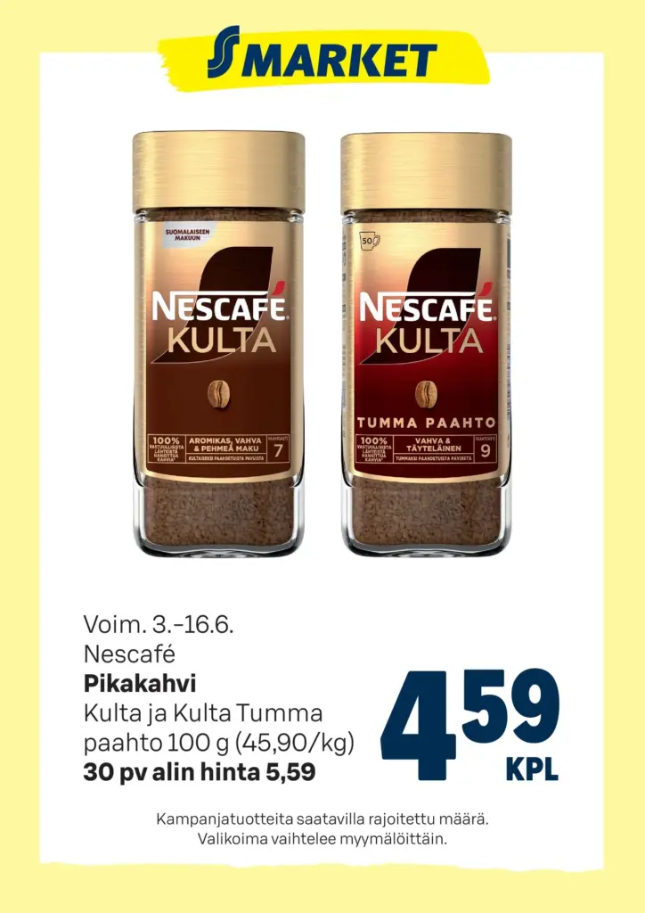 S-market Pikakahvi 3.6-16.6.2026